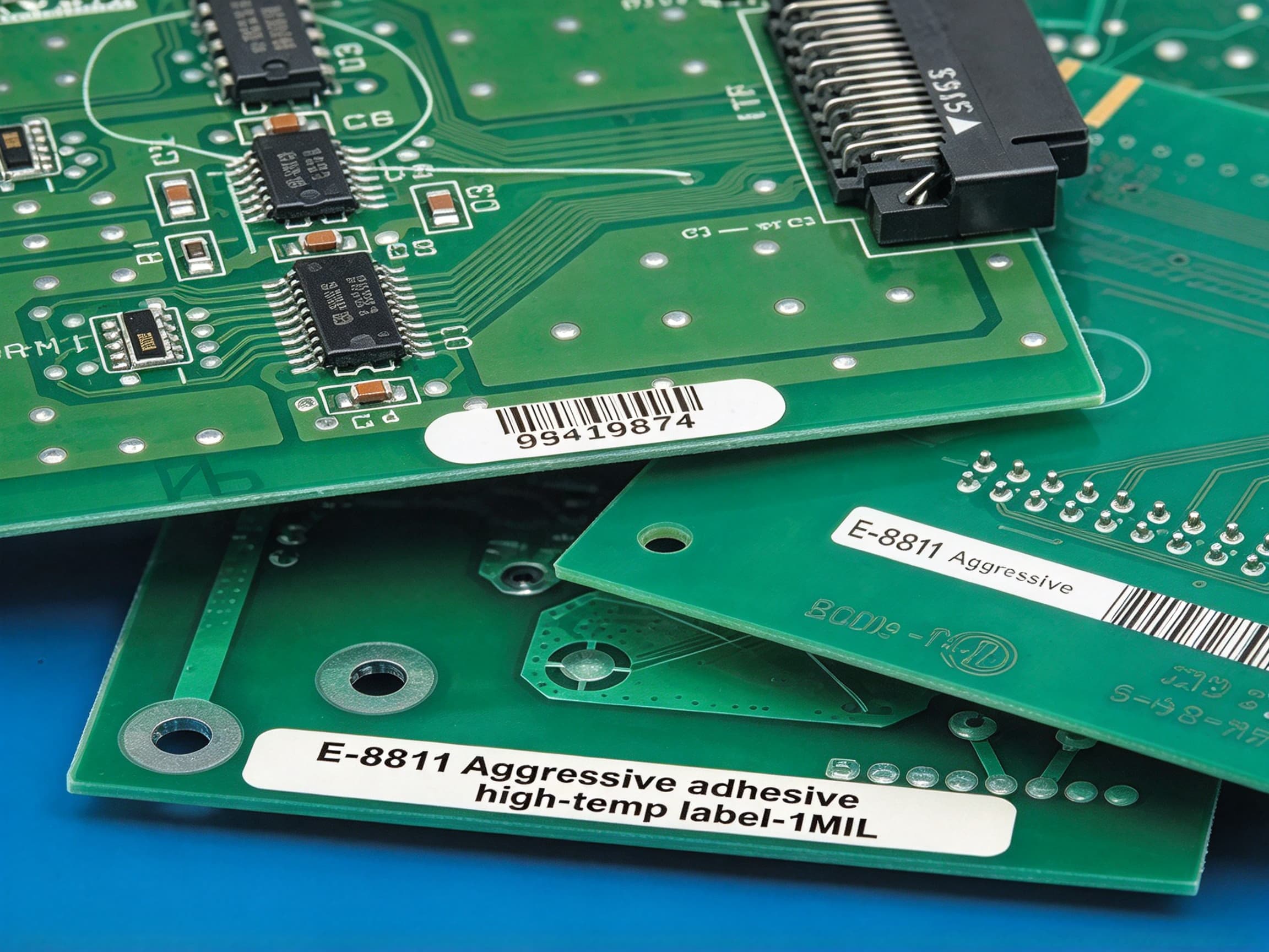 E-8811 — 1 mil White Aggressive Adhesive Polyimide PCB Label (−40 to 300 °C)