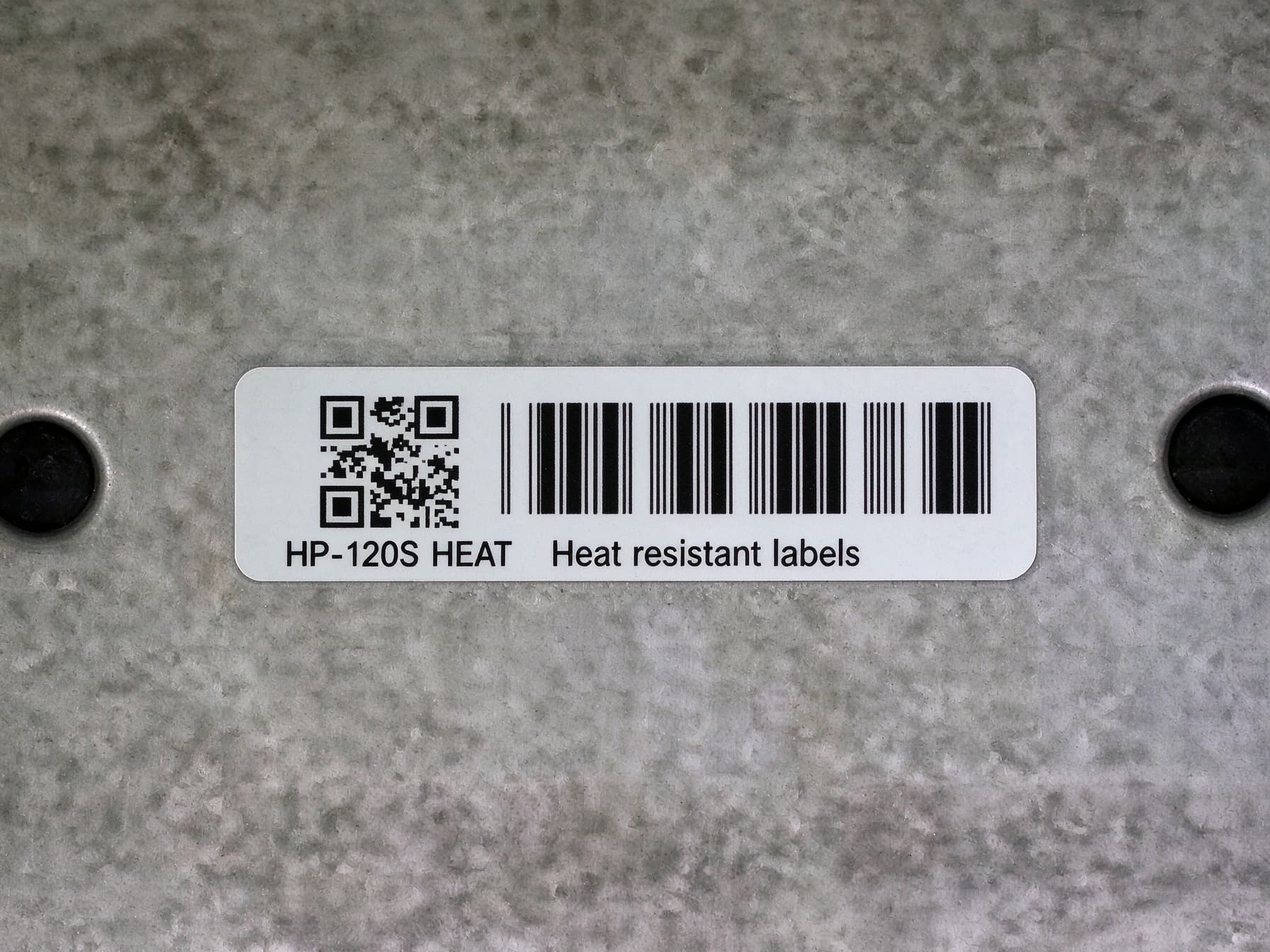 HP-120S — Chemical-Resistant Label for Heat Management (up to 220 °C)