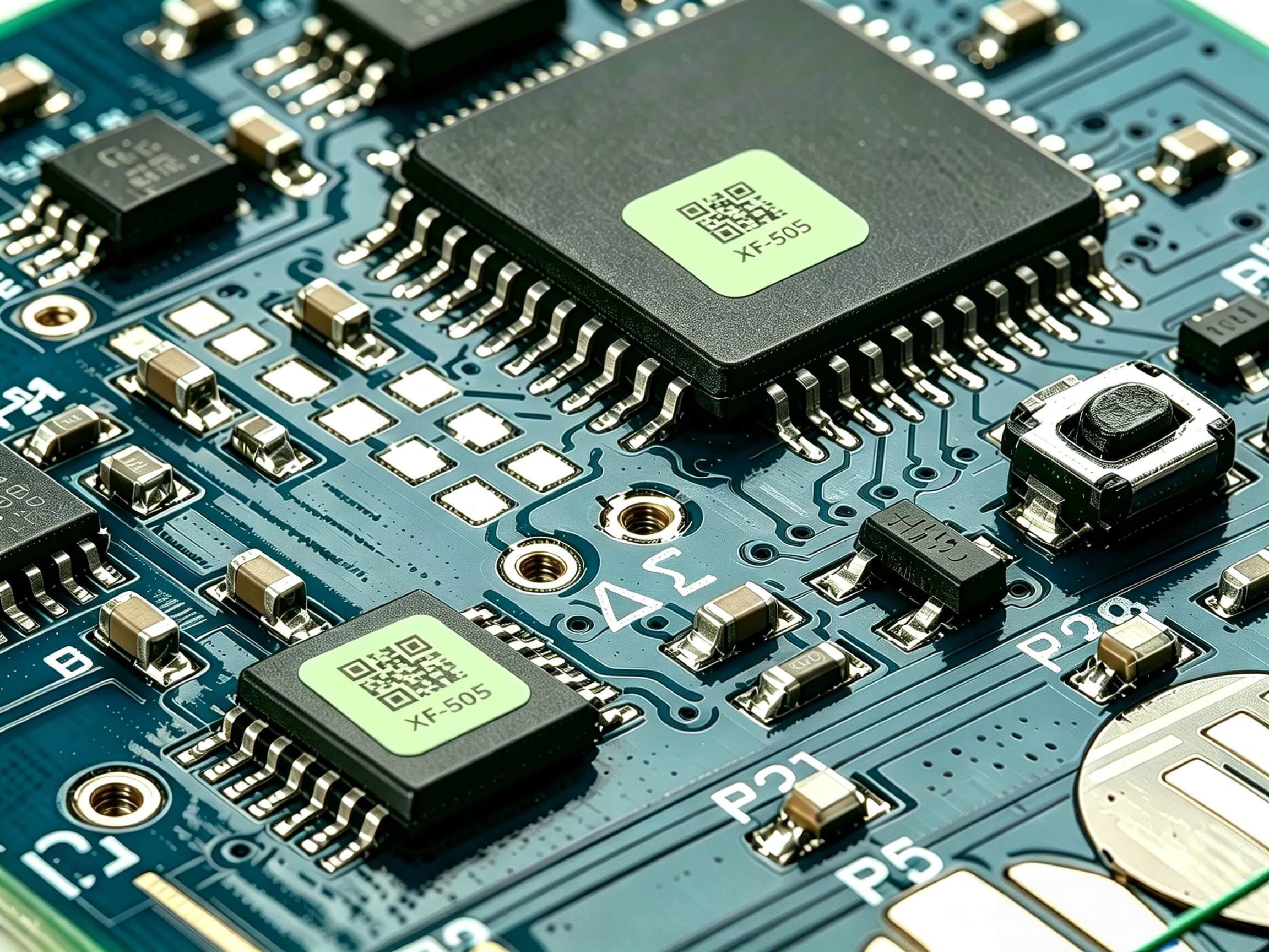 XF-505 — 1 mil Semi-gloss green Polyimide PCB Label