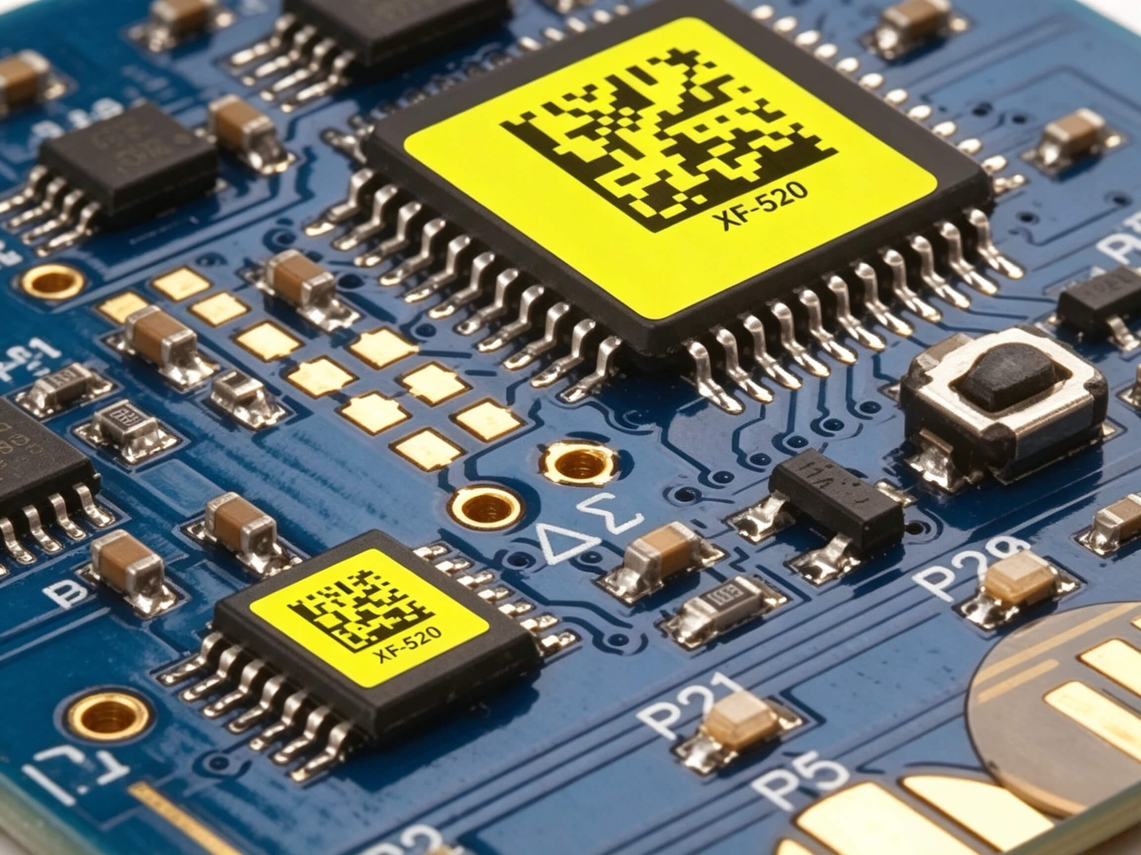 XF-520 — 2 mil Semi-gloss yellow Polyimide PCB Label