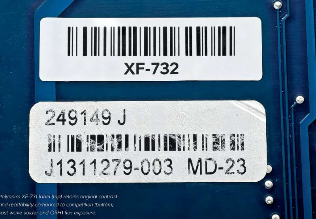 XF-732 — 2 mil Semi-gloss white Polyimide PCB Label